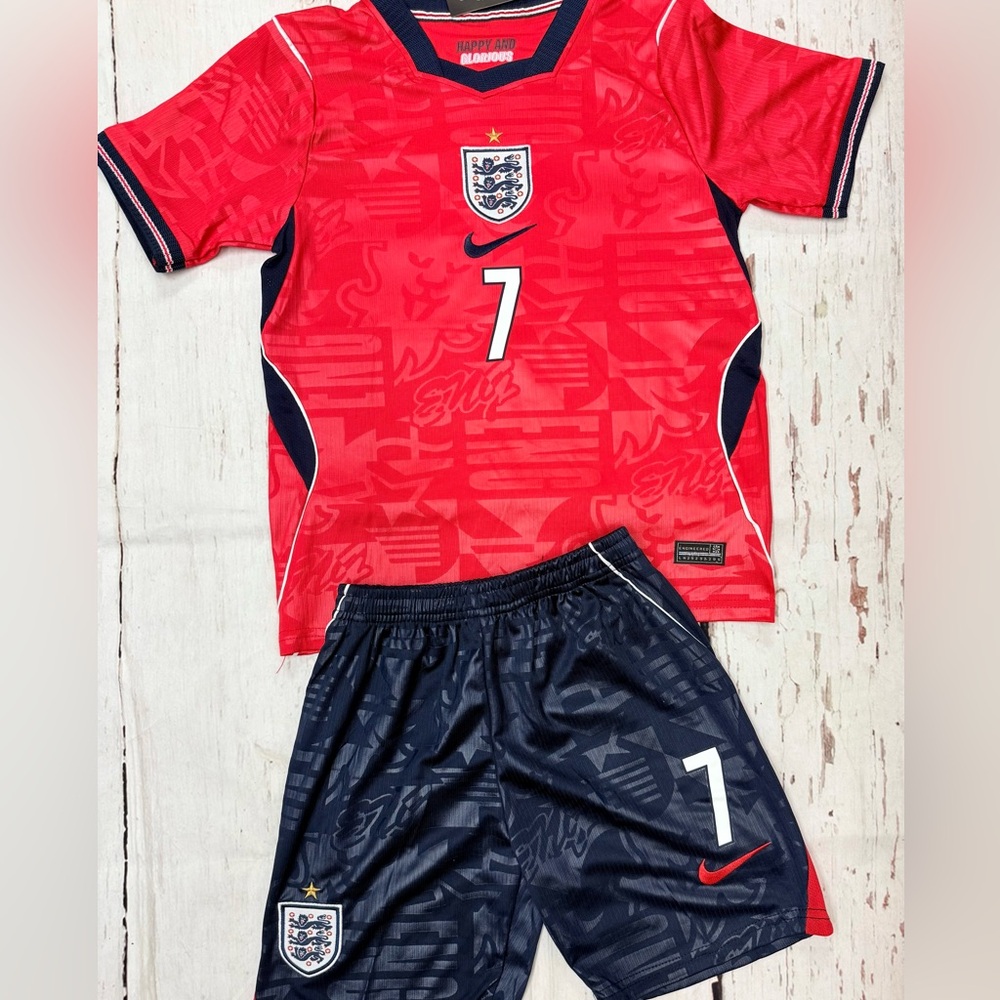 Nike Kids England Red and Navy Soccer Jersey Set